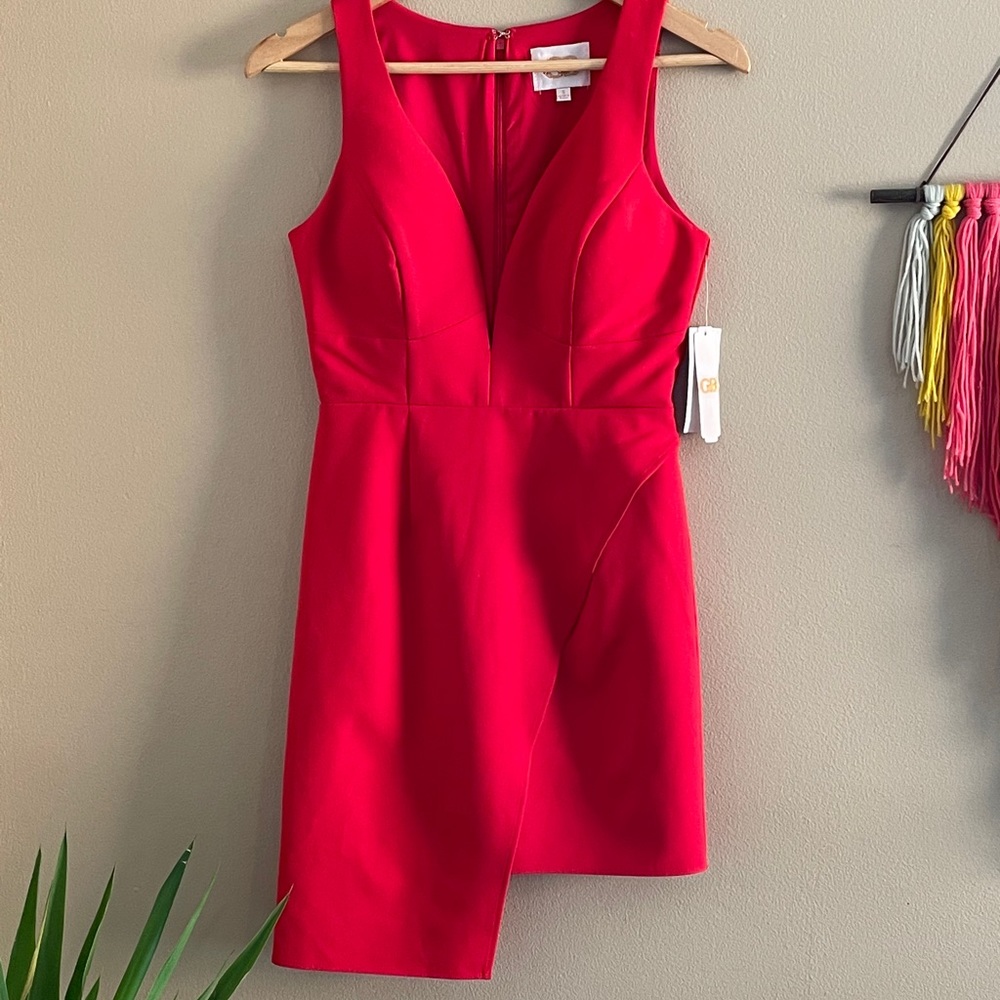 NWT Red Plunge Dress | GB | Small